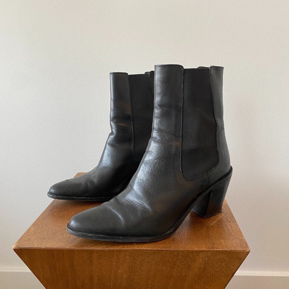 Zara Black Booties 2 Inch Heels